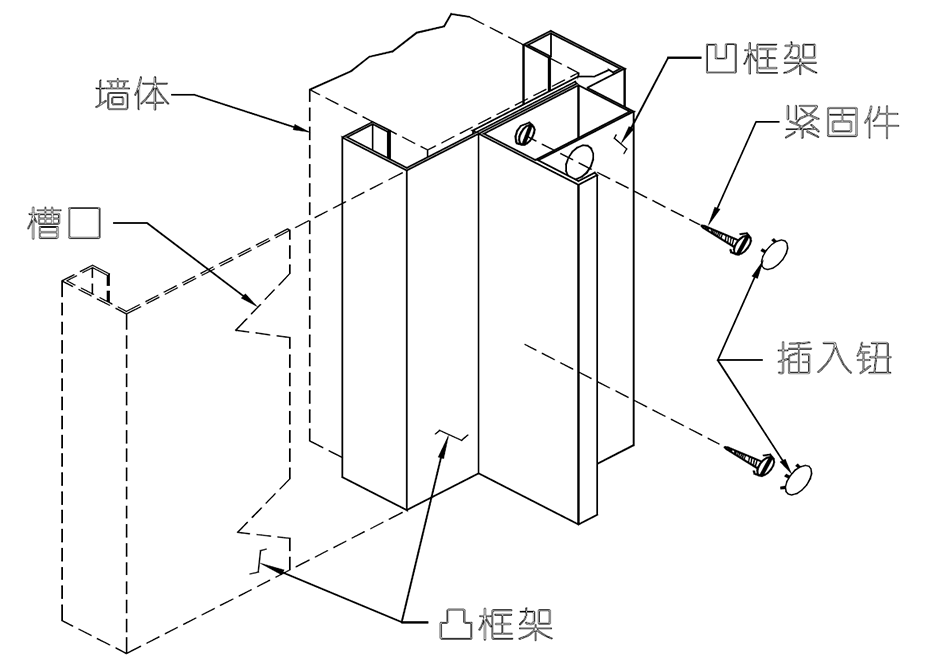 HKS-40型工业隔声门快装式开口框架特点