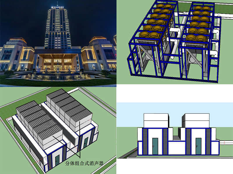 裙楼冷却塔降噪案例-长兴开元名都酒店